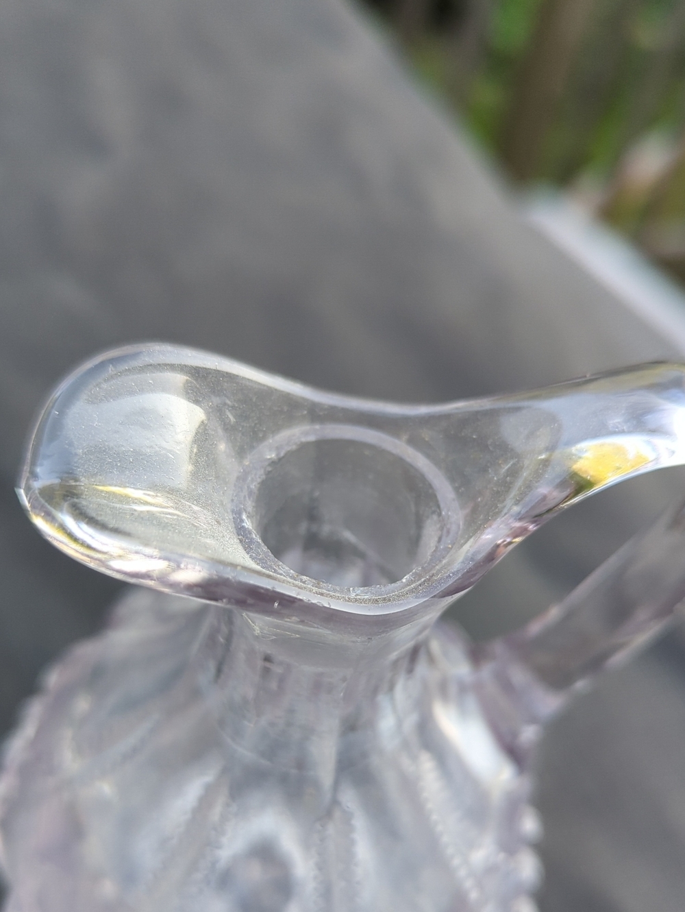 Antique 1800’s EAPG Pressed Glass 6.5” Cruet w/Stopper Pontil Base - Picture 6 of 12